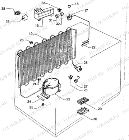 Взрыв-схема холодильника Zanussi ZAC132 - Схема узла Cooling system 017