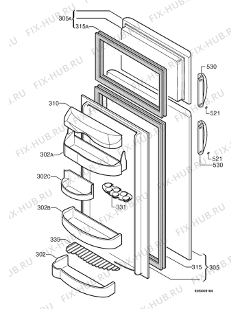Взрыв-схема холодильника Tricity Bendix FD845 - Схема узла Door 003