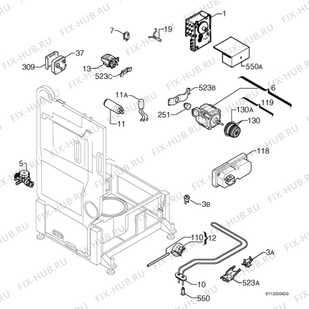 Взрыв-схема посудомоечной машины Rex IP463N - Схема узла Electrical equipment 268