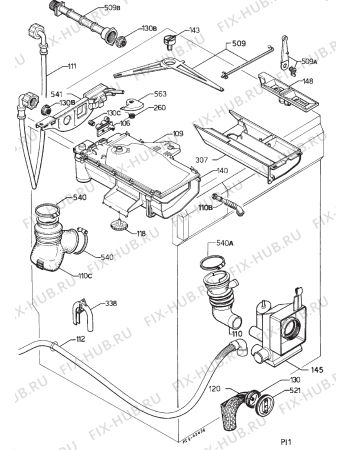 Взрыв-схема стиральной машины Zanussi ZF521C - Схема узла Hydraulic System 272