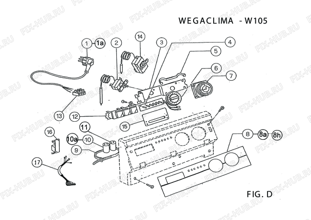 Взрыв-схема кондиционера Wegaclima W 105 - Схема узла 4