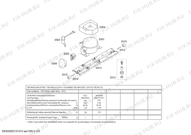 Взрыв-схема холодильника Bosch GSN32V73EU - Схема узла 03