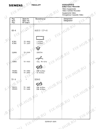 Схема №23 FM632L4FF с изображением Пульт дистанционного управления для видеоэлектроники Siemens 00756877