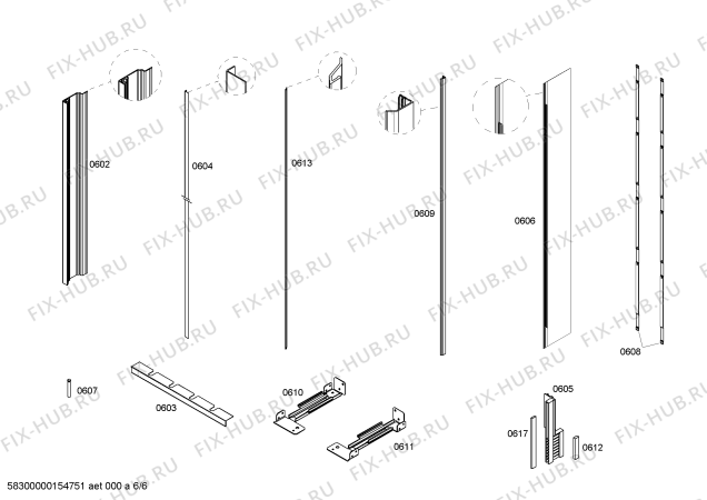 Взрыв-схема холодильника Gaggenau RF413203 - Схема узла 06