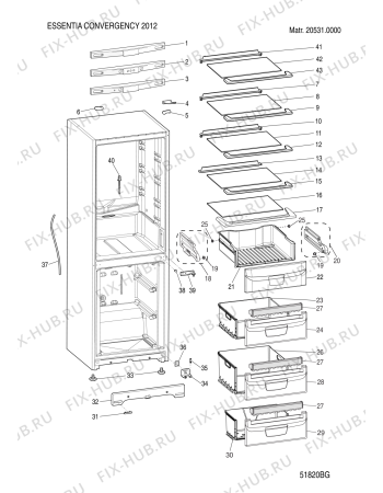 Взрыв-схема холодильника Indesit WBIAA13PVDR (F085421) - Схема узла