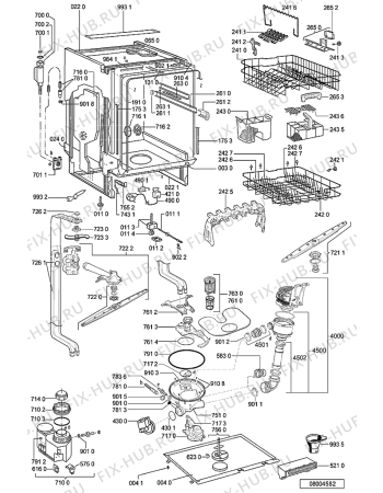 Взрыв-схема посудомоечной машины Kitchen Aid KDFX 6010 - Схема узла