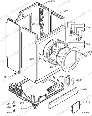 Взрыв-схема стиральной машины Zanussi FL1201 - Схема узла Housing 001