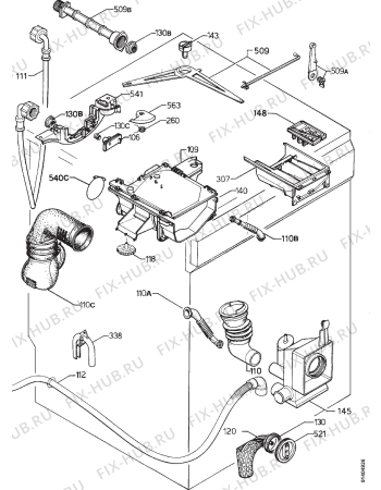 Взрыв-схема стиральной машины Zanussi FL854V - Схема узла Functional parts 267