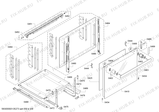 Взрыв-схема плиты (духовки) Bosch HBB33C550 - Схема узла 04