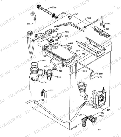 Взрыв-схема стиральной машины Aeg 1370 - Схема узла Hydraulic System 272