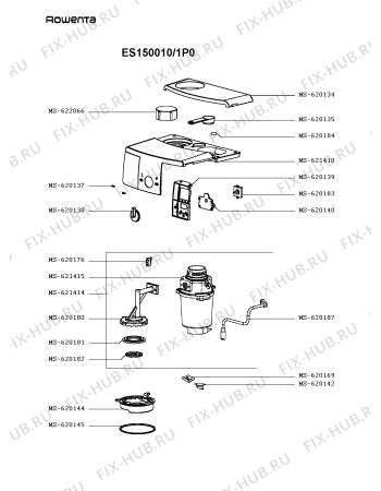 Взрыв-схема кофеварки (кофемашины) Rowenta ES150010/1P0 - Схема узла LP003220.5P2