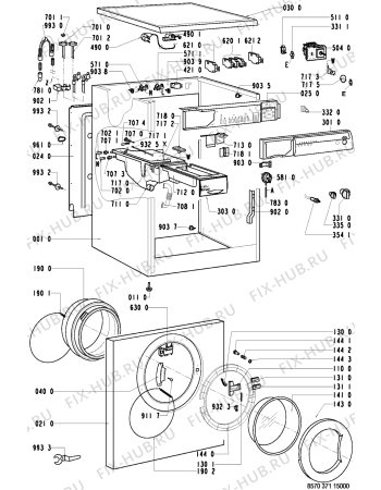 Схема №1 AWM 371 с изображением Клавиша для стиральной машины Whirlpool 481941258756