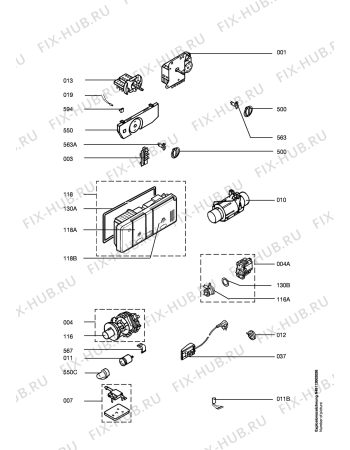 Схема №1 F40660IB с изображением Запчасть для посудомойки Aeg 1115921106