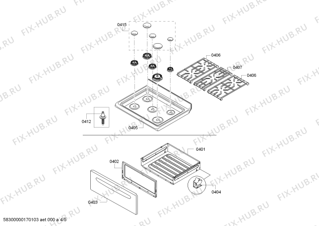Схема №5 HGS3023UC с изображением Панель для плиты (духовки) Bosch 00684115