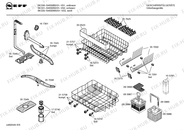 Взрыв-схема посудомоечной машины Neff S4930W0, SK335 - Схема узла 06