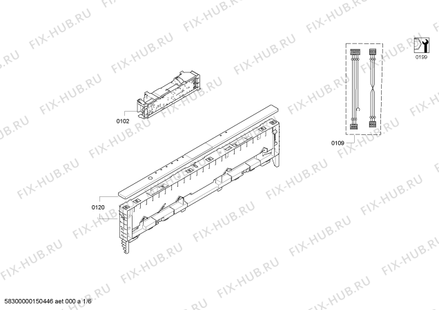 Схема №6 SX68T050EU с изображением Кабель для посудомоечной машины Siemens 00650889