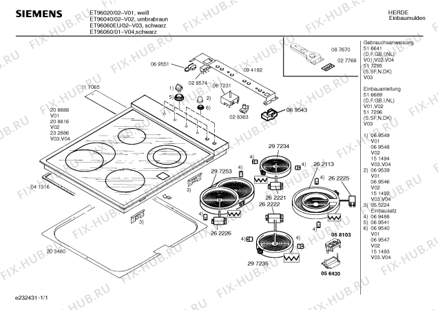 Схема №1 ET96060 с изображением Инструкция по эксплуатации для духового шкафа Siemens 00517295
