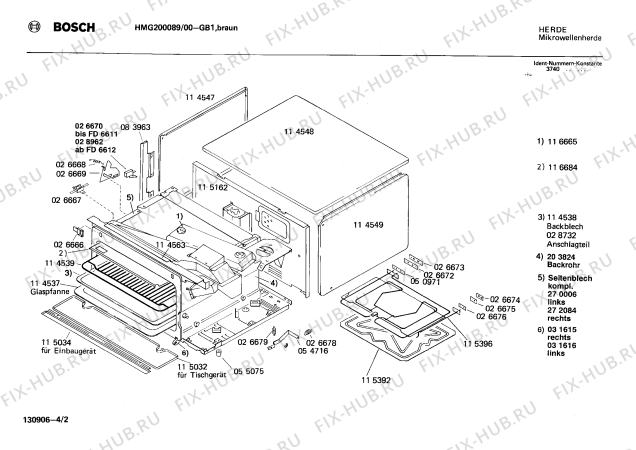 Взрыв-схема микроволновой печи Bosch HMG200089 - Схема узла 02