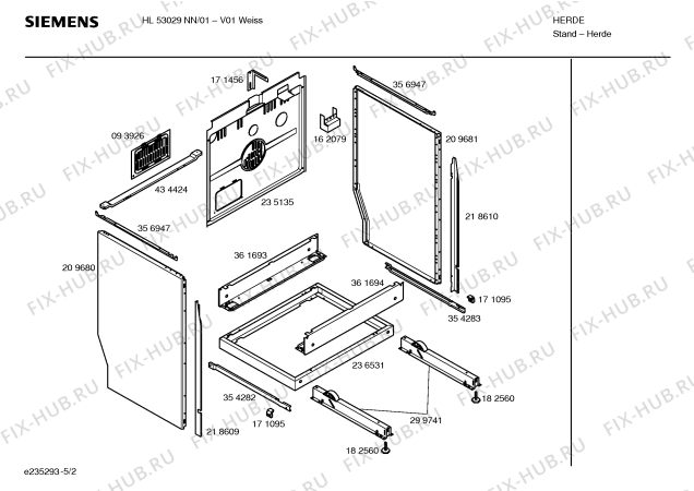 Схема №5 HL53029NN с изображением Инструкция по эксплуатации для духового шкафа Siemens 00590543