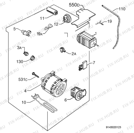 Взрыв-схема стиральной машины Zanussi Electrolux FA4412 - Схема узла Electrical equipment 268