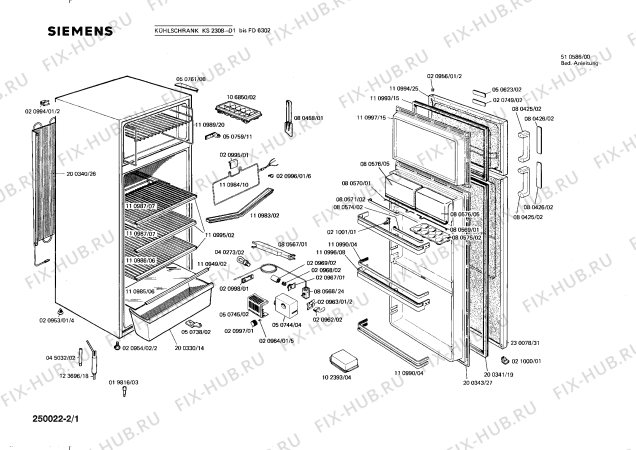 Схема №2 KS2308 с изображением Клапан для холодильной камеры Siemens 00080576