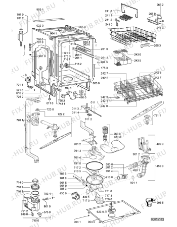 Схема №2 ADP 7640 IX с изображением Панель для электропосудомоечной машины Whirlpool 480140100859