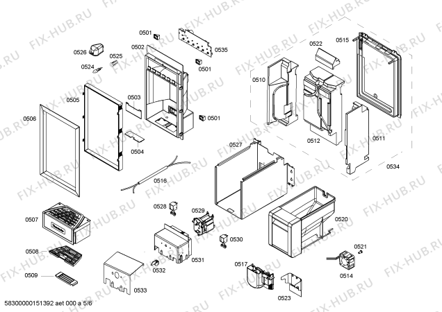 Схема №6 RF463202 с изображением Испаритель для холодильника Bosch 00685068
