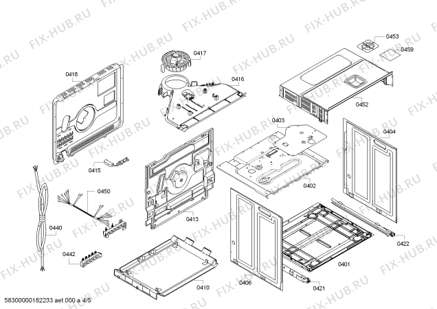 Схема №4 3HB518XF H.BA.NP.C3D.IN.CARRO.FL/.X.E3_COT/ с изображением Панель управления для плиты (духовки) Bosch 00791093