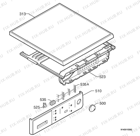 Схема №5 L60621 с изображением Декоративная панель для стиралки Aeg 1320987108