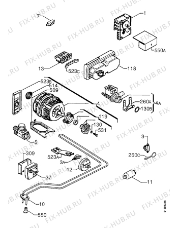 Взрыв-схема посудомоечной машины Zanussi ID6245S - Схема узла Electrical equipment