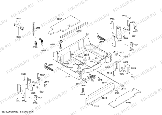 Взрыв-схема посудомоечной машины Kenmore 63016309400 Kenmore Elite - Схема узла 05