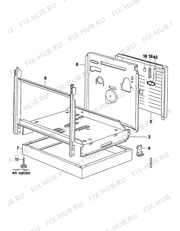 Взрыв-схема плиты (духовки) Electrolux EK6405/3 - Схема узла Internal panels