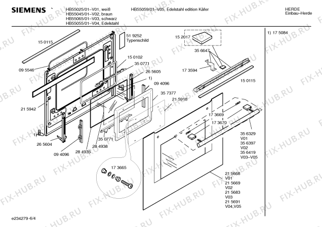 Схема №5 HB55025 с изображением Панель управления для духового шкафа Siemens 00369562