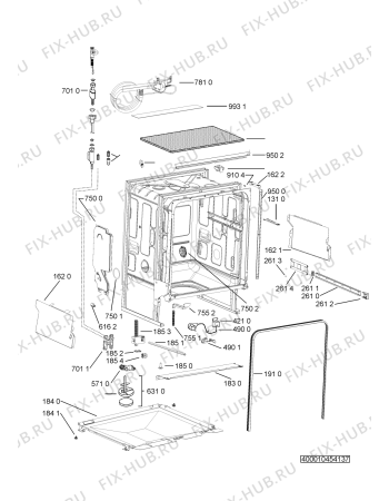 Взрыв-схема посудомоечной машины Bauknecht GSXP 61302 GT A+ - Схема узла