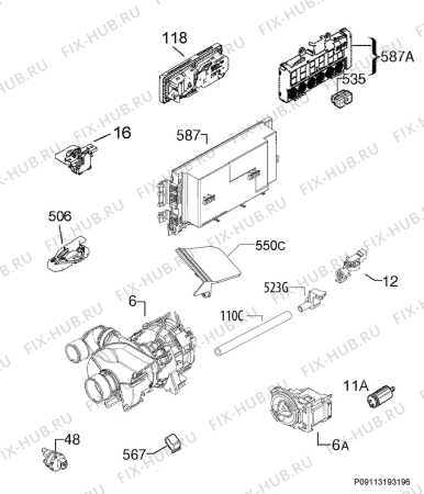 Взрыв-схема посудомоечной машины Zanker KDI61010XA02 - Схема узла Electrical equipment 268