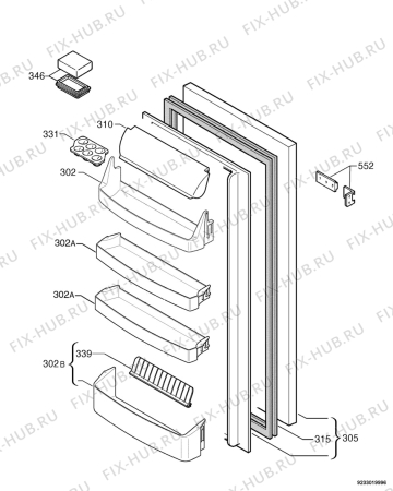 Взрыв-схема холодильника Electrolux ERN23501 - Схема узла Door 003