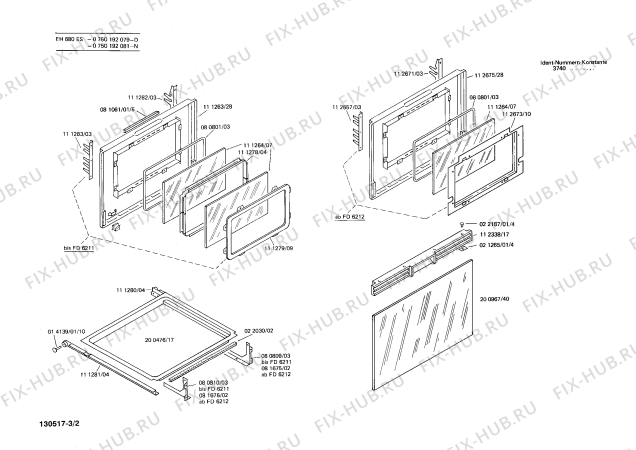 Схема №3 0750192096 EH680ES с изображением Переключатель для плиты (духовки) Bosch 00022213