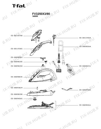 Схема №1 FV3249X3/23 с изображением Ручка для утюга (парогенератора) Tefal CS-00118780
