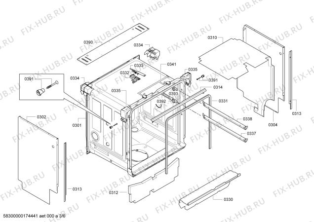 Взрыв-схема посудомоечной машины Bosch SMU69U85EU Active Water Eco² - Схема узла 03