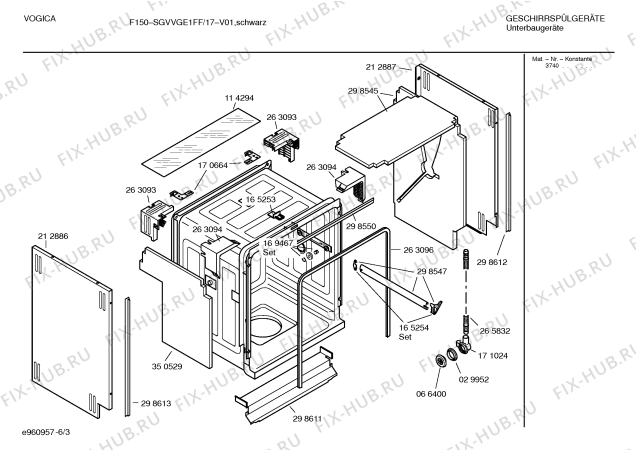 Взрыв-схема посудомоечной машины Vogica SGVVGE1FF F150 - Схема узла 03