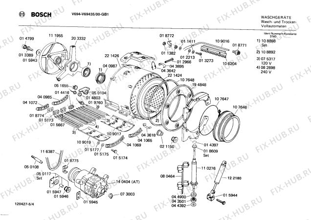 Взрыв-схема стиральной машины Bosch V69435 V694 - Схема узла 04