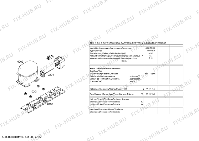 Взрыв-схема холодильника Pitsos P1GTB1101S - Схема узла 02