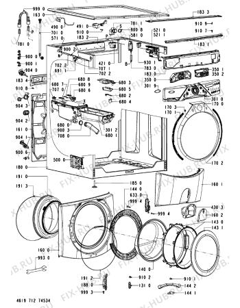 Схема №2 AWM 1005 с изображением Декоративная панель для стиралки Whirlpool 481010444269