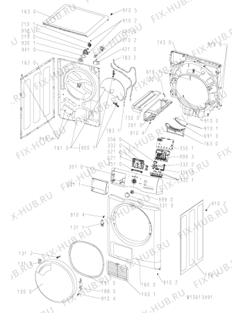 Схема №2 AZB 8575 с изображением Обшивка для стиральной машины Whirlpool 481010520115