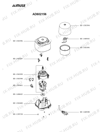 Схема №2 AD602156 с изображением Корпусная деталь для электромиксера Moulinex SS-150400
