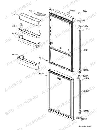 Взрыв-схема холодильника Aeg RCB6336BKW - Схема узла Door