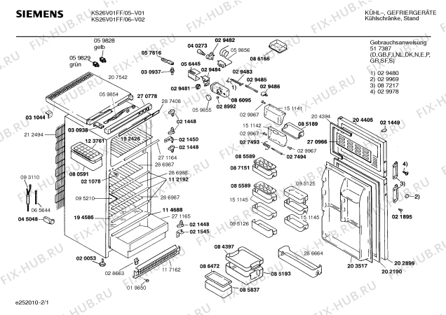 Схема №2 KU18R02NL с изображением Клапан для холодильной камеры Siemens 00151142