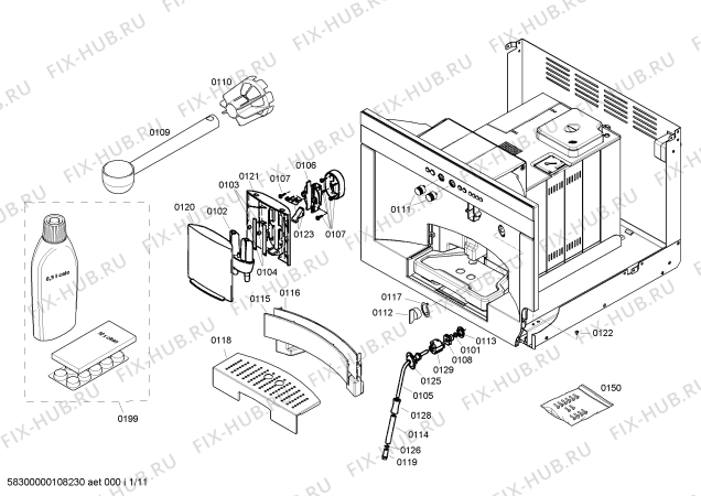 Схема №11 TK68E570 с изображением Панель для кофеварки (кофемашины) Siemens 00444426