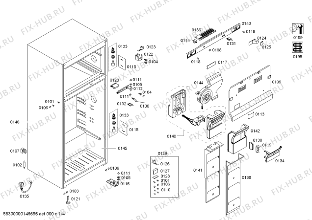Схема №4 KDN40A74MX с изображением Терморегулятор для холодильника Bosch 00746543