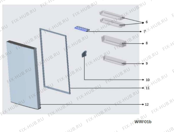 Взрыв-схема холодильника Whirlpool WTE1752RSS - Схема узла